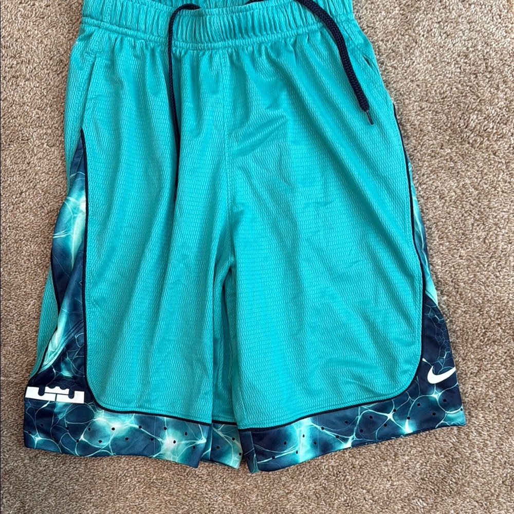 Nike LeBron Turquoise and Black Sports Shorts
